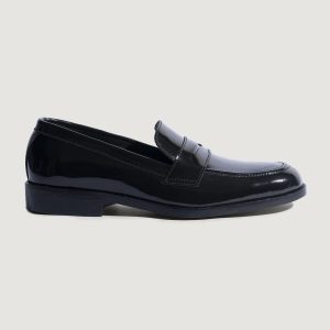Black Patent Leather Penny Loafers