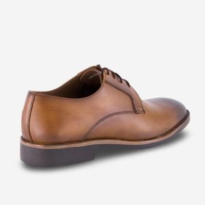Brown Burnished Laceup Derby Shoes With our designers